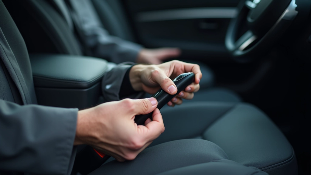 Automobiļa sēdekļa augstuma regulēšana ar kontroles pogu labajā pusē