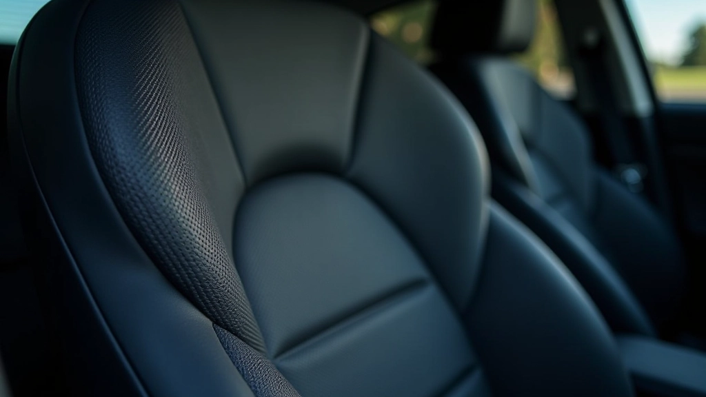 Ādas un auduma sēdekļa materiāli ar ventilācijas kanāliem moderni automobili