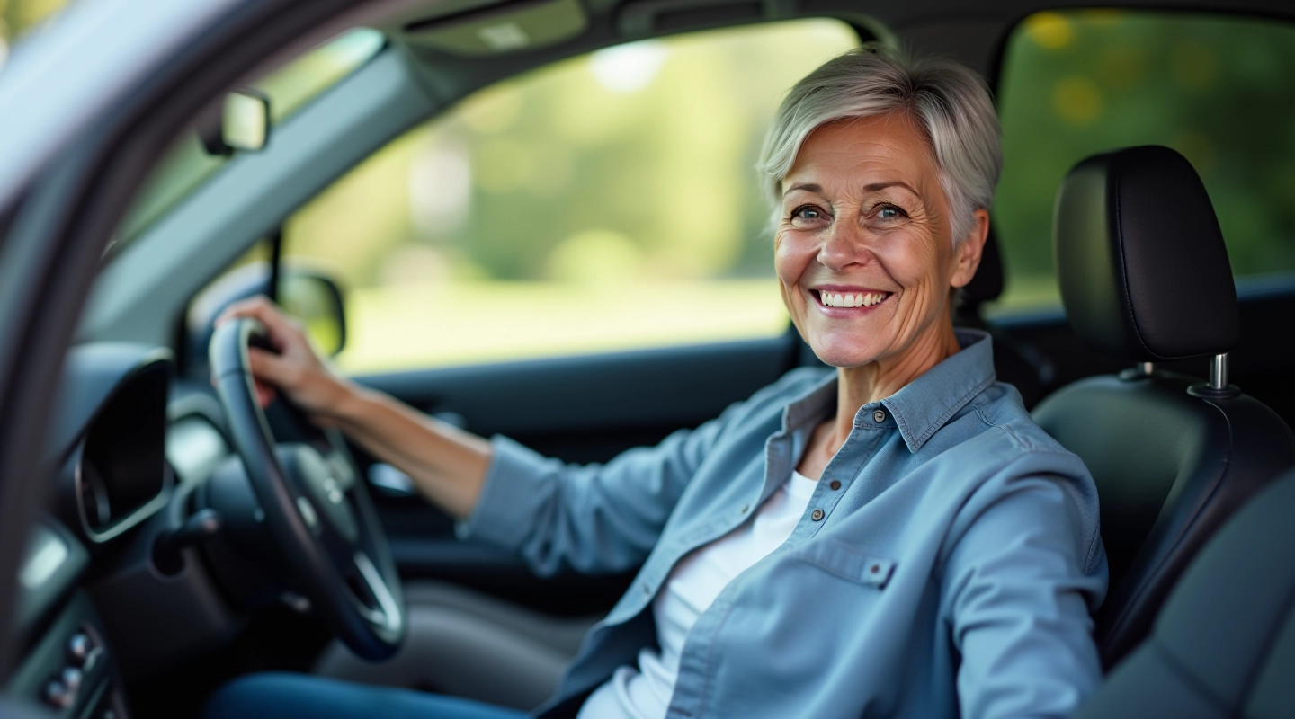 Pēdējā paaudze senioru vadītāju automašīnā ar ergonomisku noformējumu
